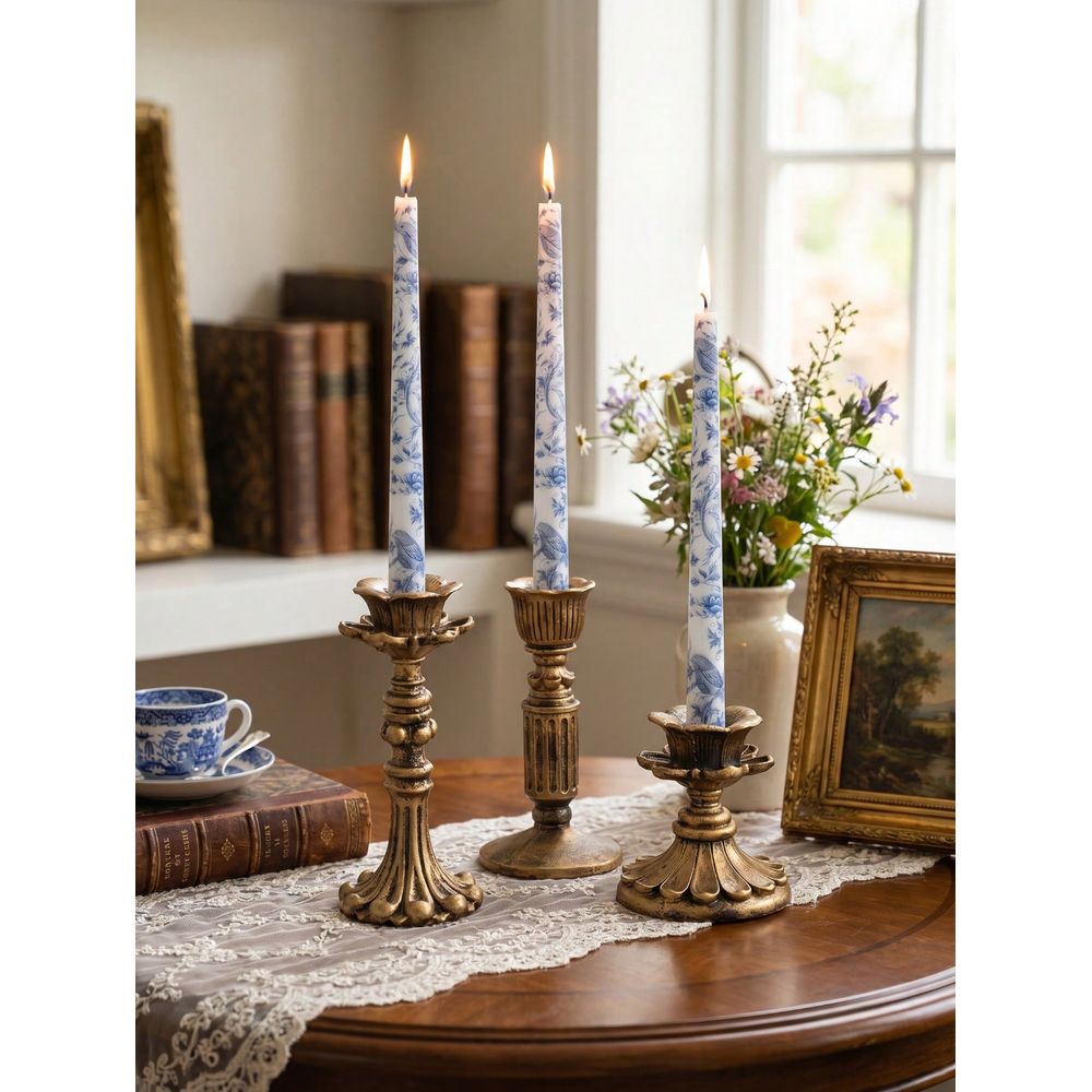 Candle Holder Set - Set Vintage Distressed Candle Holder, Available