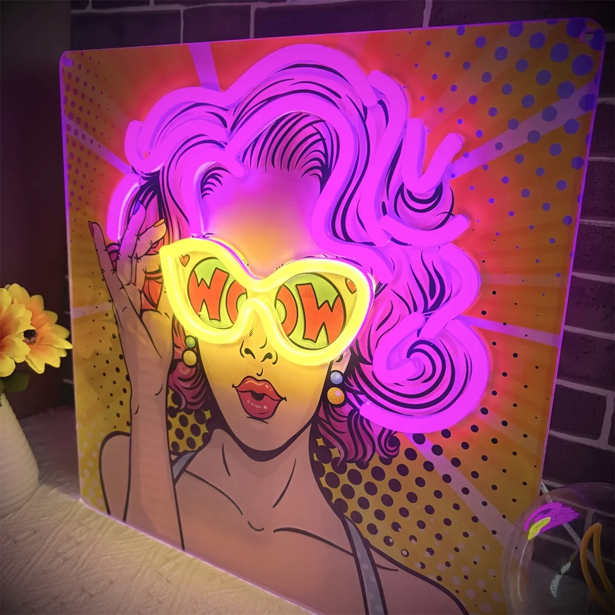 Outdoor Lighting Decor Wow - Wow Lady Pop Art LED Neon