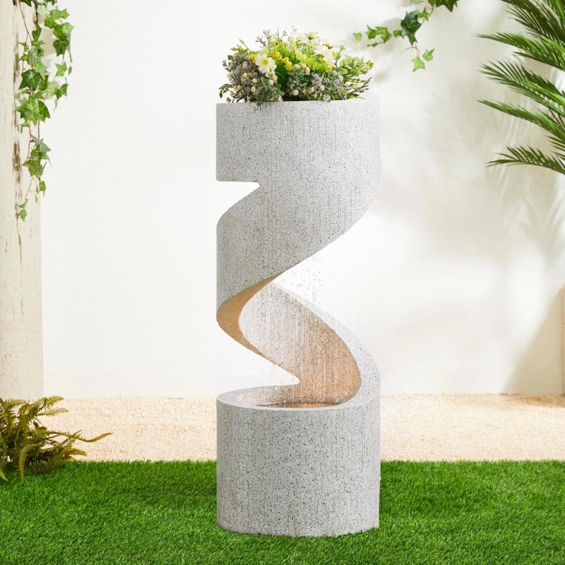 Decor Lighting Discount - discount.Spiral Tiered Outdoor Water Fountain with