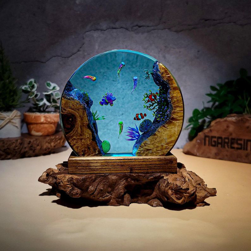 Lighting Decor For Wedding - Ocean Aquarium Organism Resin Table Light