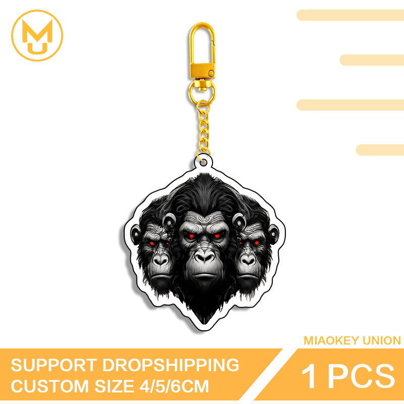 Union Lighting & Decor Collabs - Three Chimpanzee Heads Keyring Lighting Furry