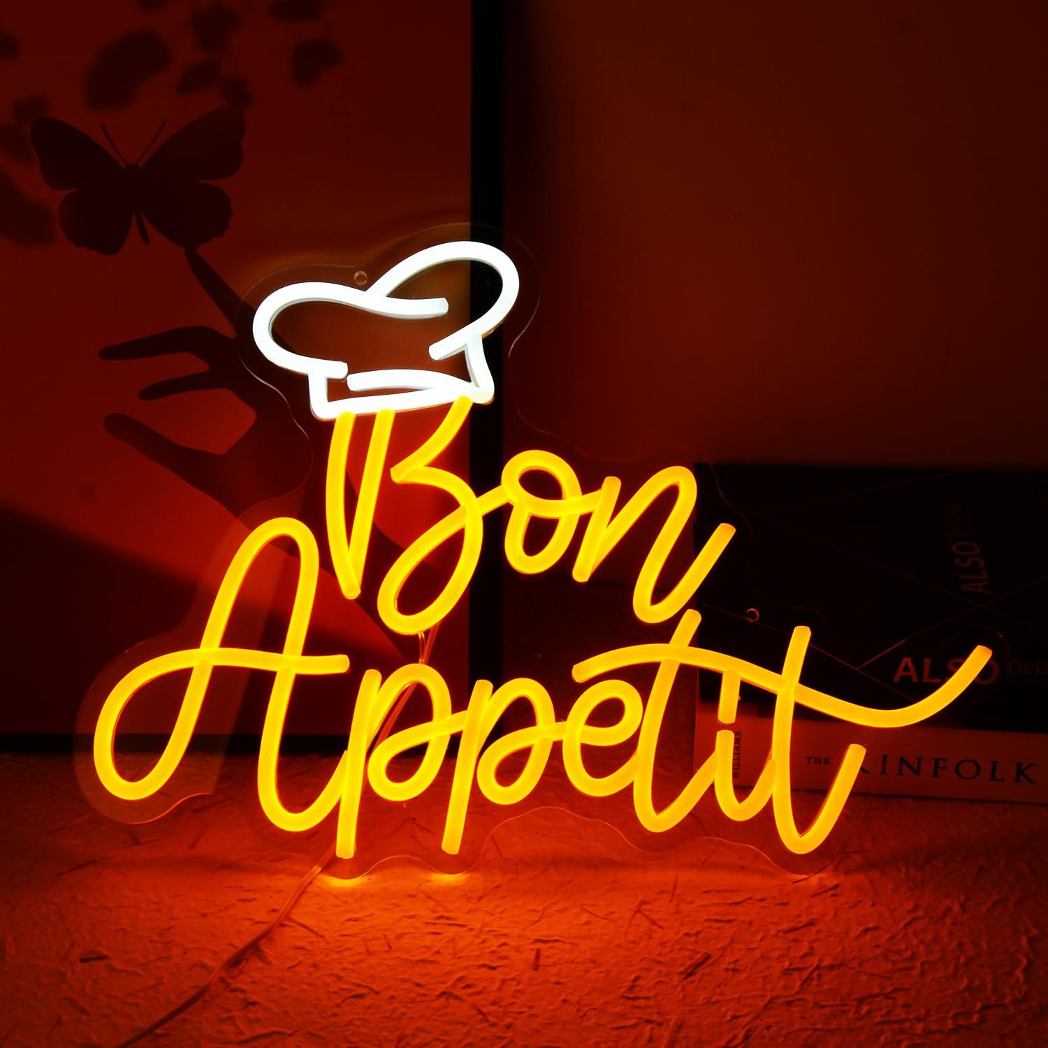 Lighting Decor Home - Bon Appetit Chef Hat Neon Sign