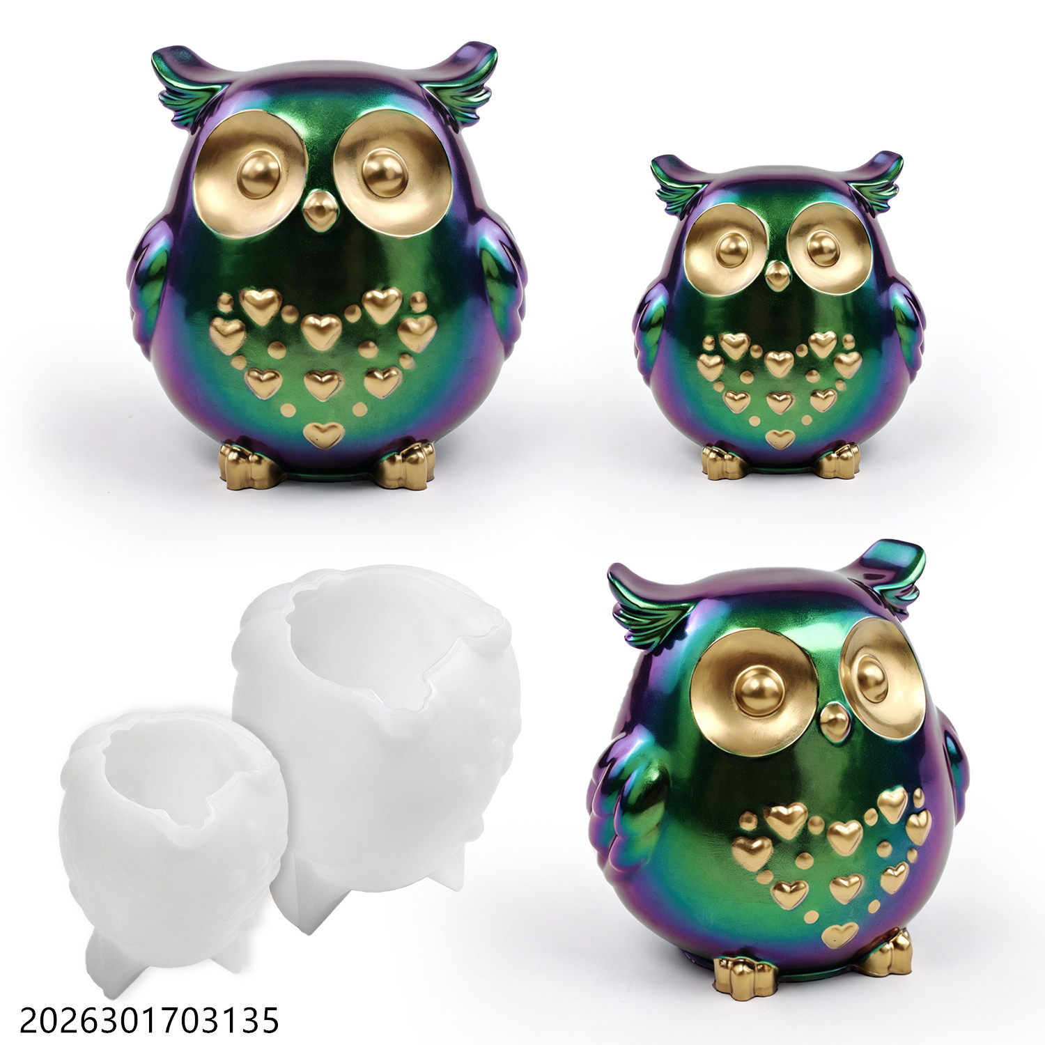 Candle Holder Set - Owl Silicone Mold 3D Bird Shape