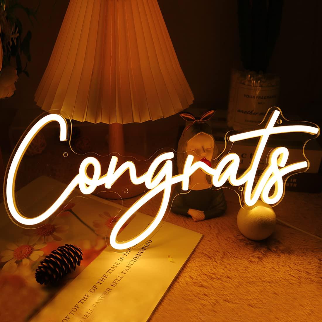 Congrats Neon Sign USB Dimmabl - đánh giá và giá Lighting Decor For Wedding