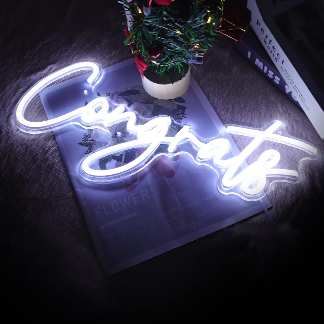 Congrats Neon Sign USB Dimmabl - đánh giá và giá Lighting Decor For Wedding