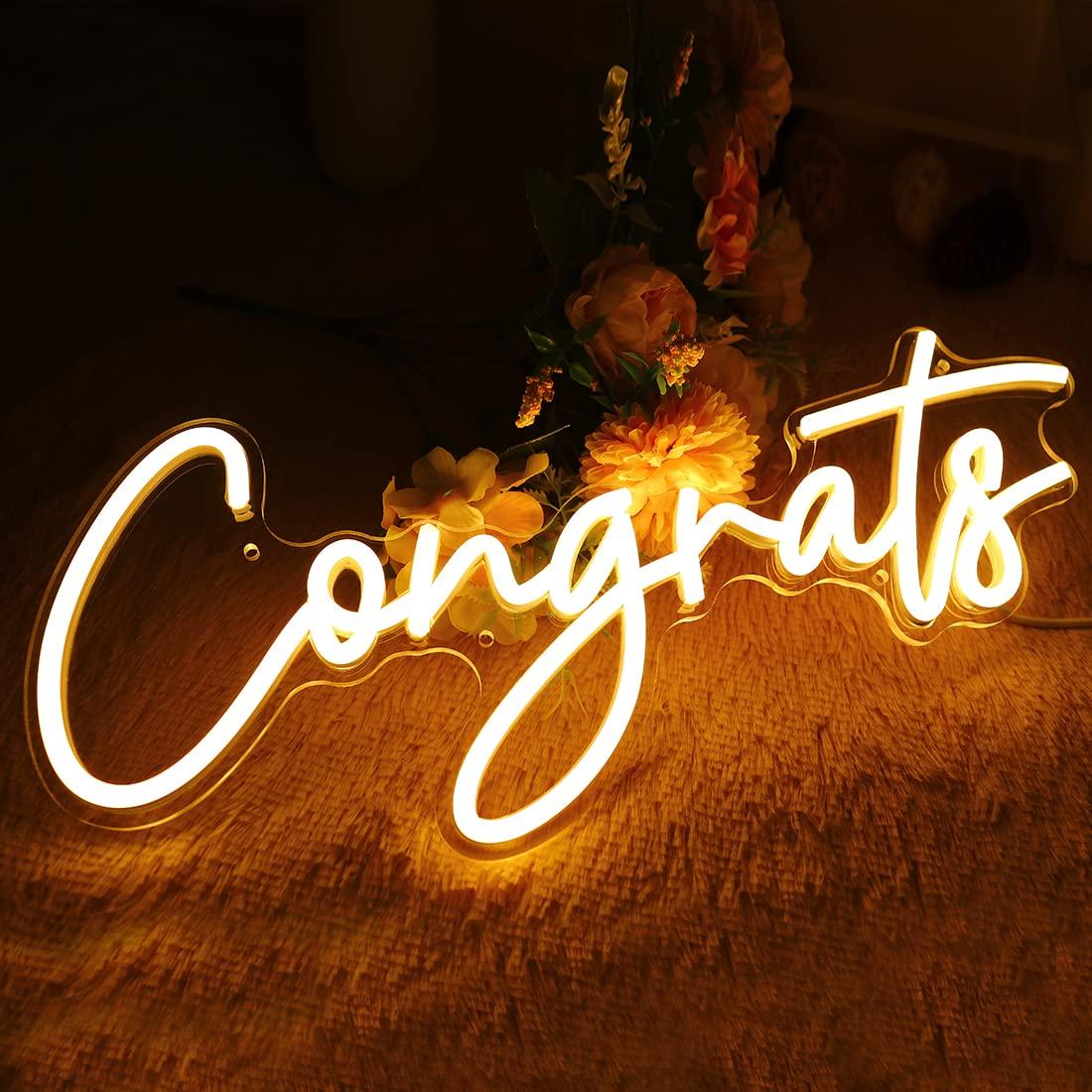 Congrats Neon Sign USB Dimmabl - đánh giá và giá Lighting Decor For Wedding