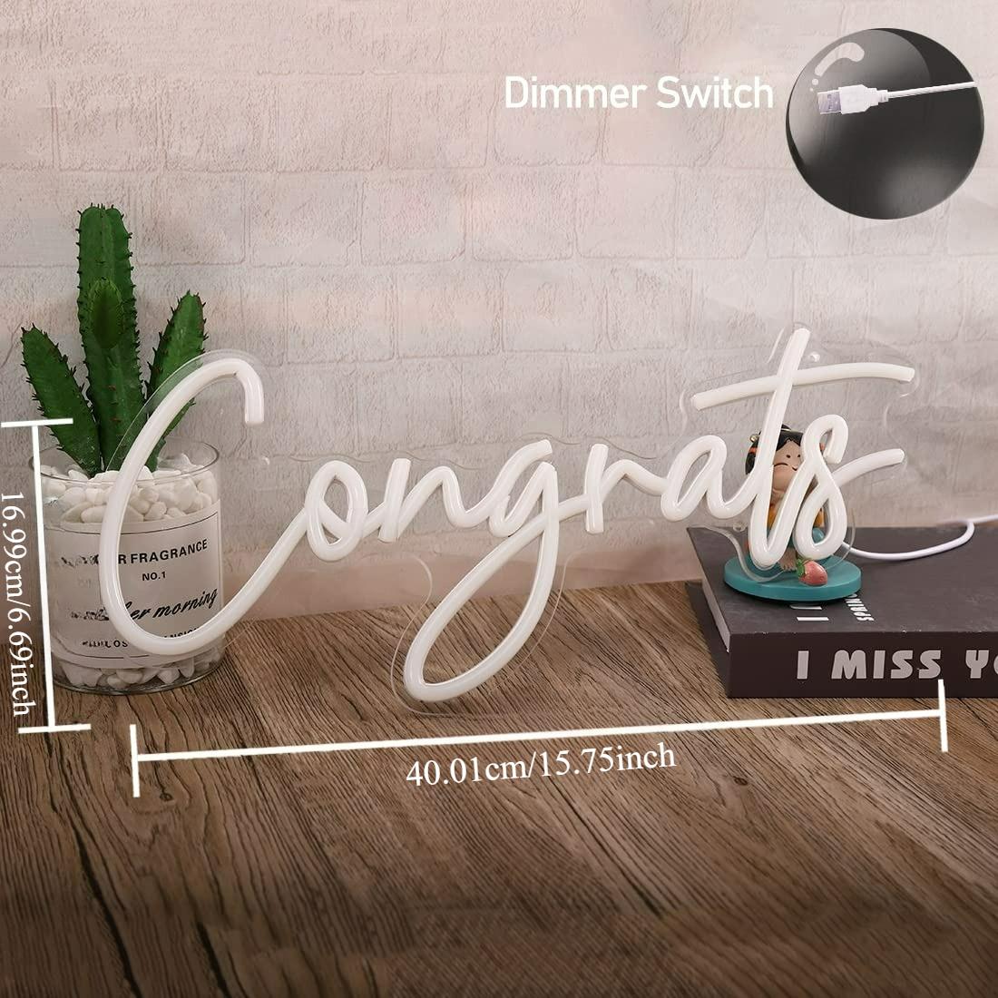Congrats Neon Sign USB Dimmabl - đánh giá và giá Lighting Decor For Wedding