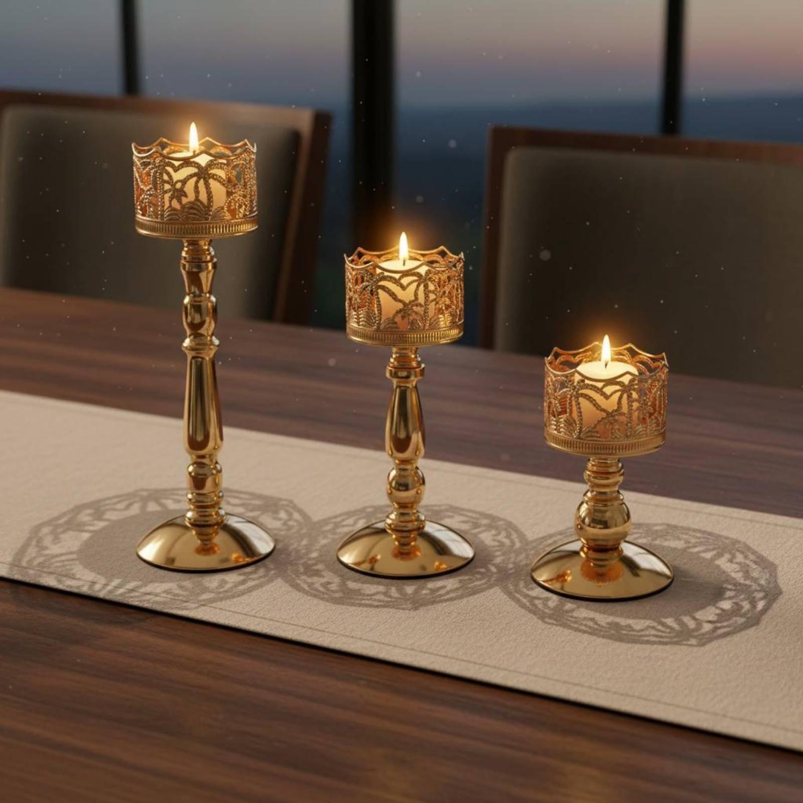 Iron Candlestick Elegant Metal - đánh giá và giá Candle Holder Set