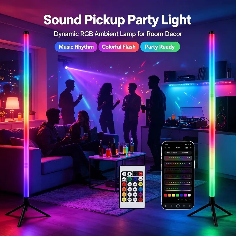 2 Pack RGB LED Corner Floor La - đánh giá và giá Room Lighting Bedroom Decor