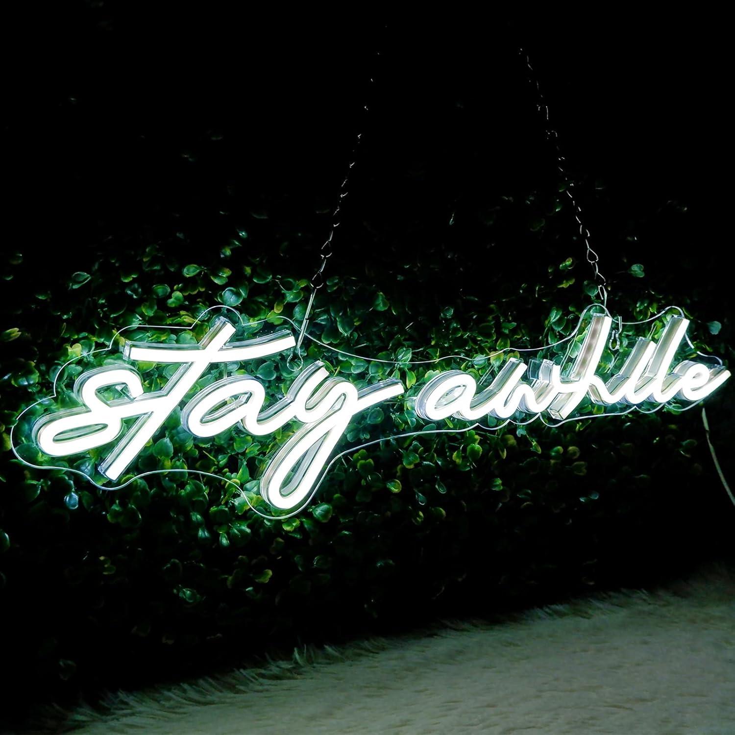 Stay Awhile Neon Signs USB Dim - đánh giá và giá Room Lighting Bedroom Decor