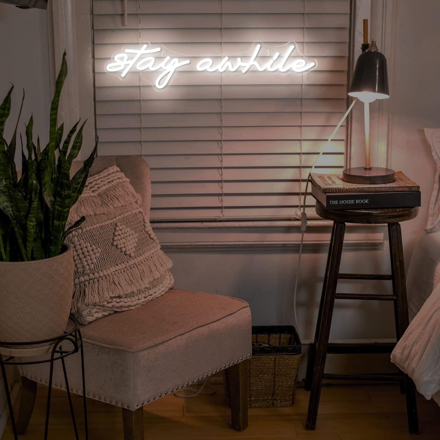 Stay Awhile Neon Signs USB Dim - đánh giá và giá Room Lighting Bedroom Decor