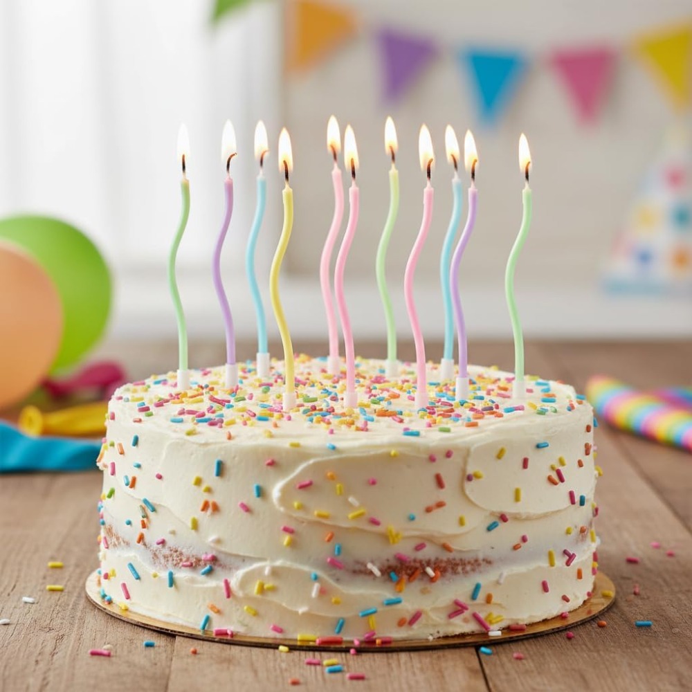 Rainbow Spiral Birthday Cake C - đánh giá và giá Candle Holder Set