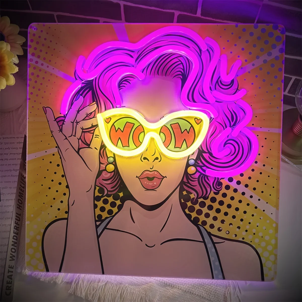 Wow Lady Pop Art LED Neon Sign - đánh giá và giá Outdoor Lighting Decor Wow