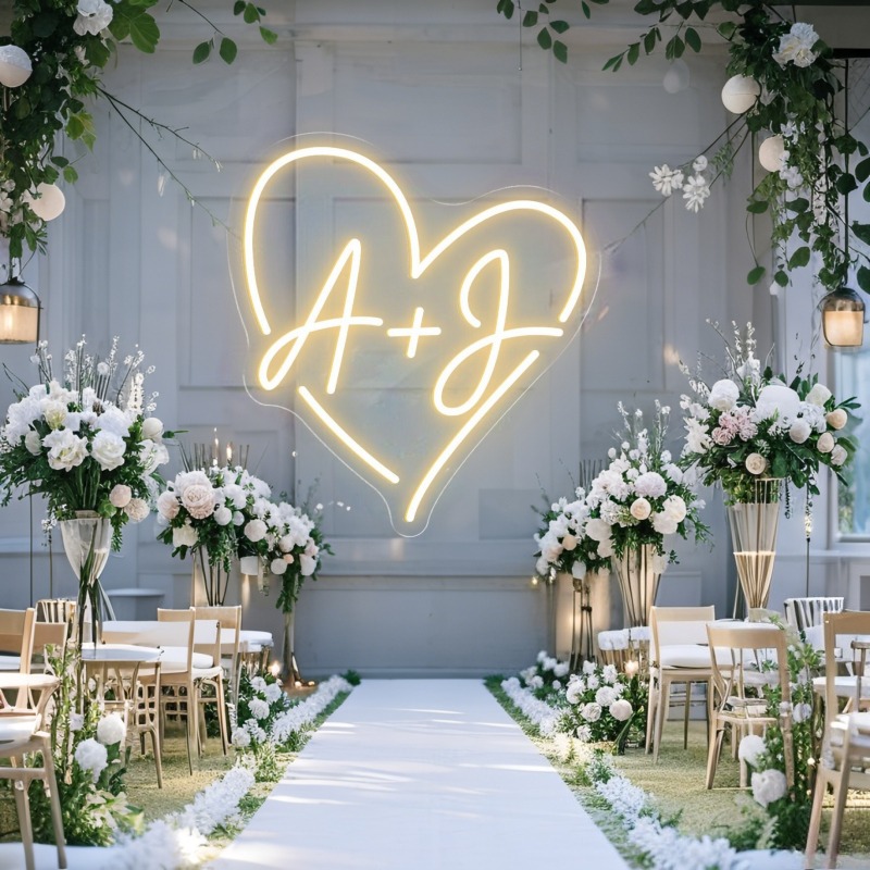 Custom Initials Heart LED Neon - đánh giá và giá Lighting Decor For Wedding