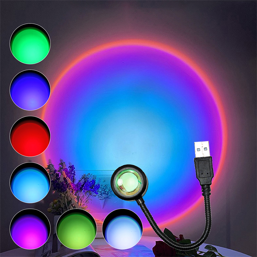 USB LED Sunset Lamp Projector  - đánh giá và giá Sunset Lamp Projection