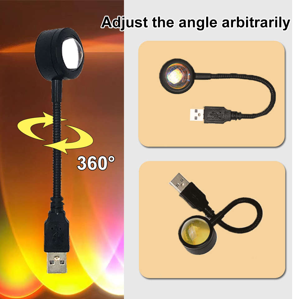 1x USB Hoàng Hôn Đèn LED Rainb - đánh giá và giá Sunset Lamp Projection