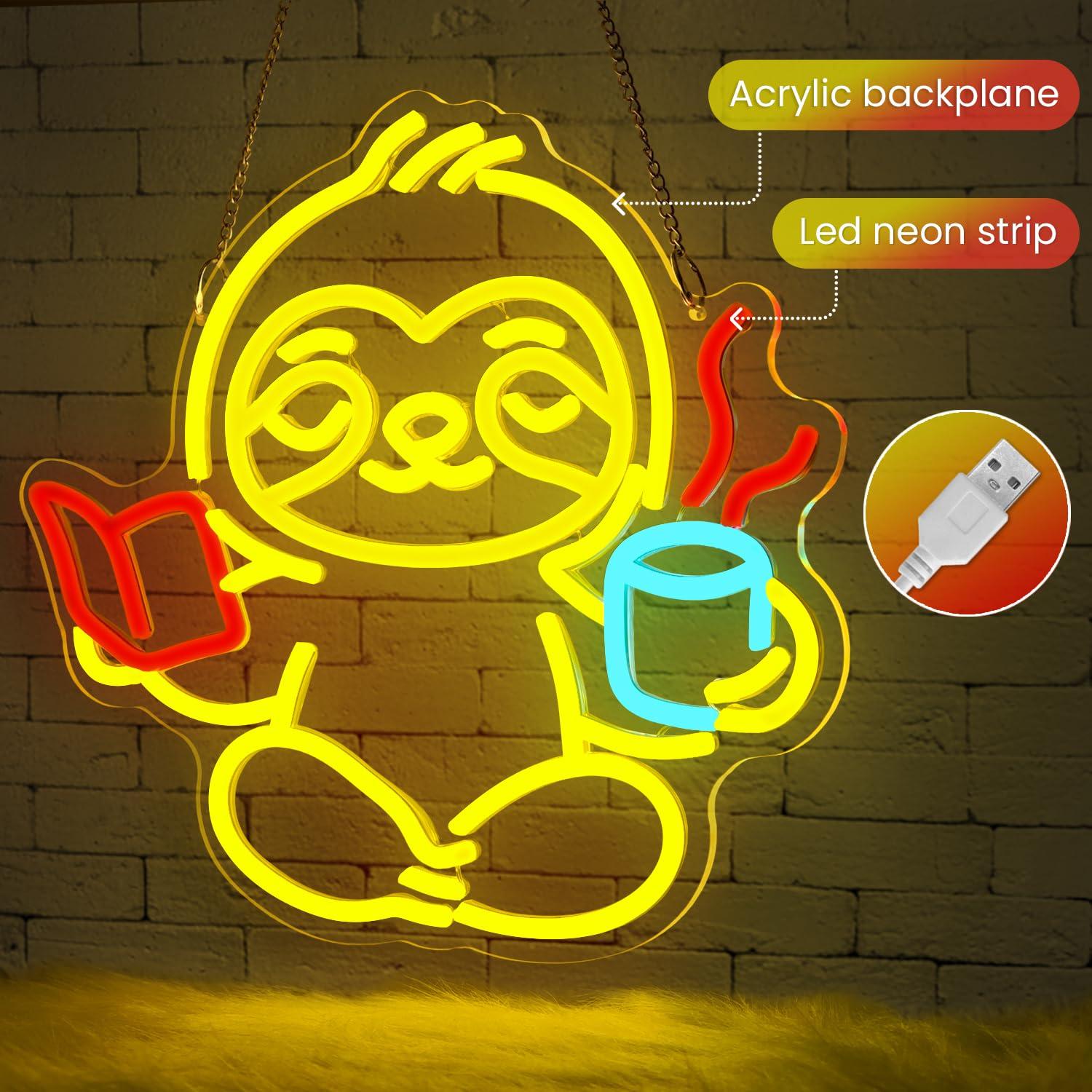 Sloth Neon Sign USB Dimmable L - đánh giá và giá Lighting Decor Home