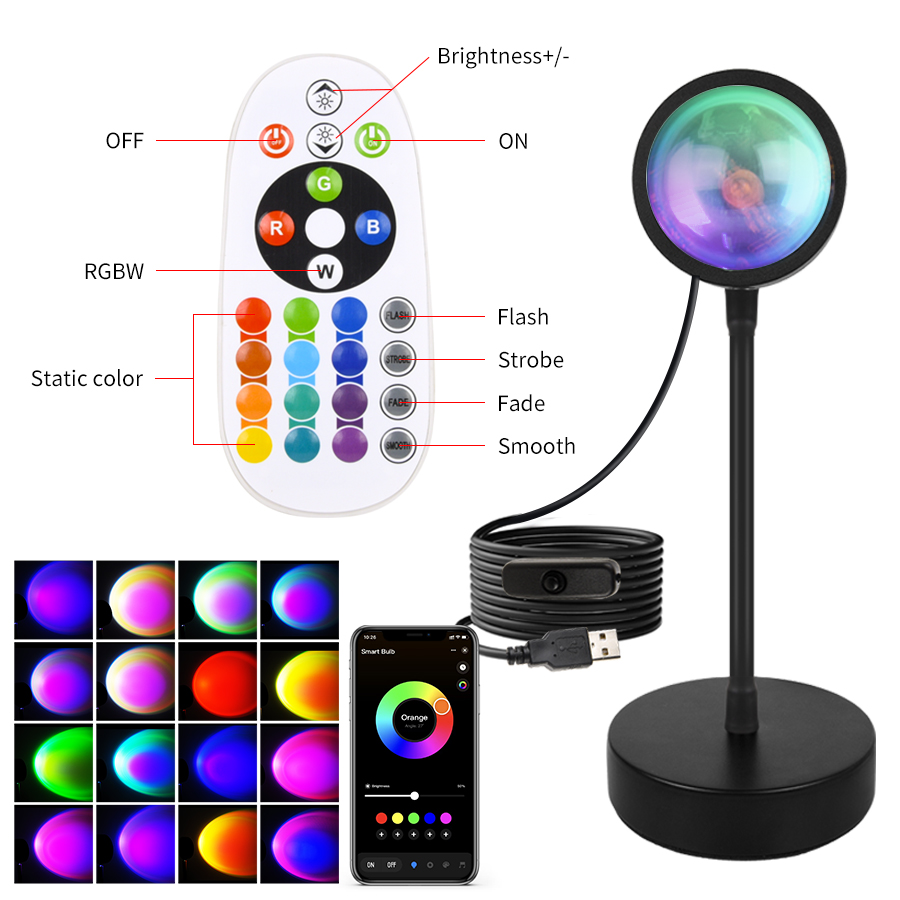 Smart Sunset Lamp Tuya LED Nig - đánh giá và giá Sunset Lamp Projection