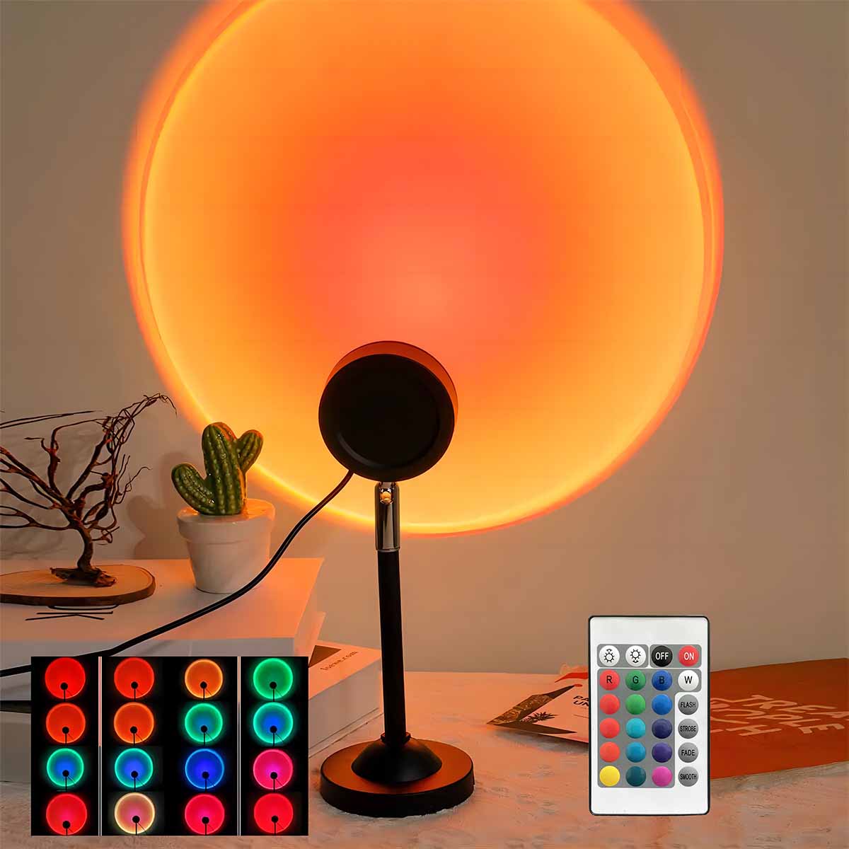 Sunset Projection Light Remote - đánh giá và giá Sunset Lamp Projection