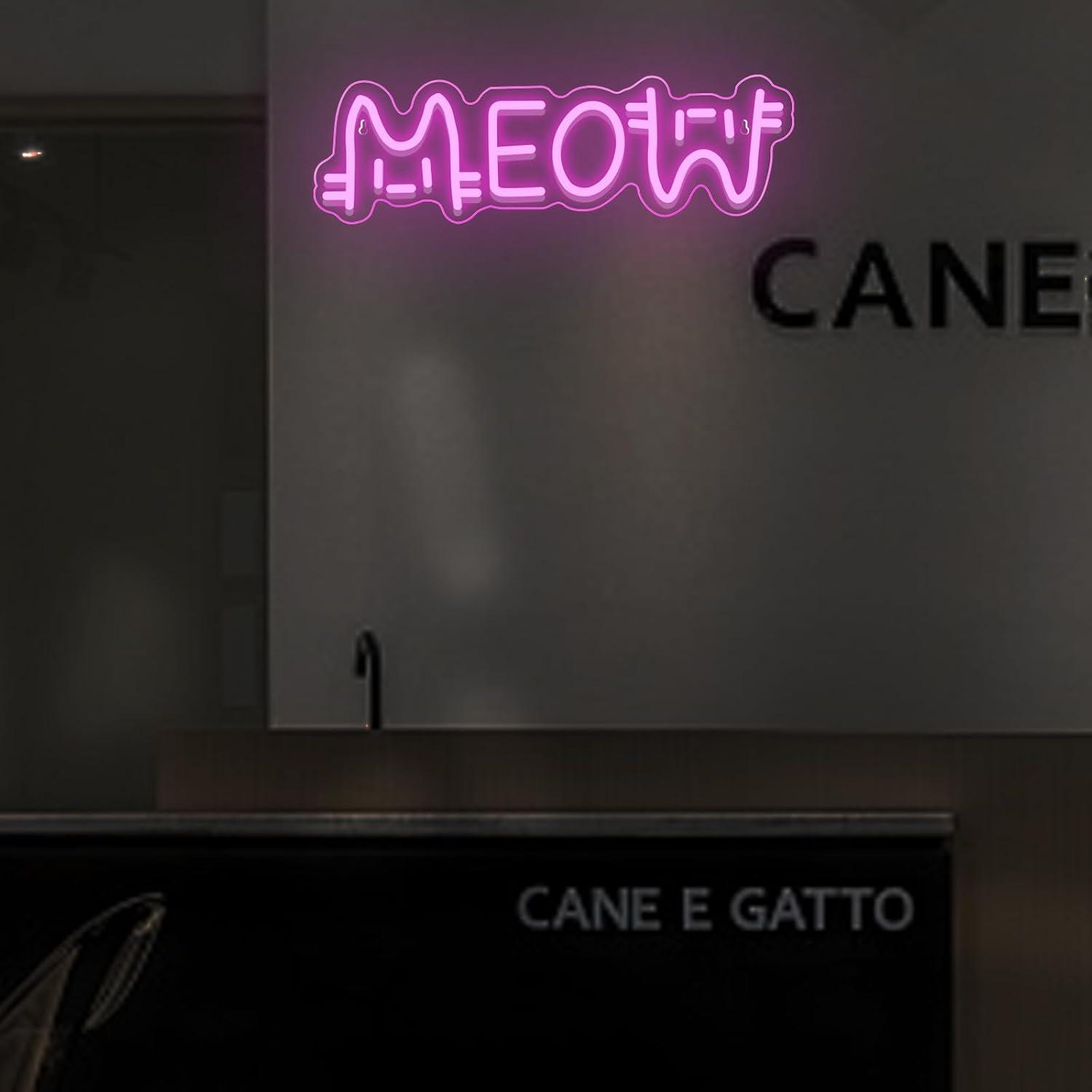 Meow Neon Sign Cat USB Powered - đánh giá và giá Lighting Decor Home