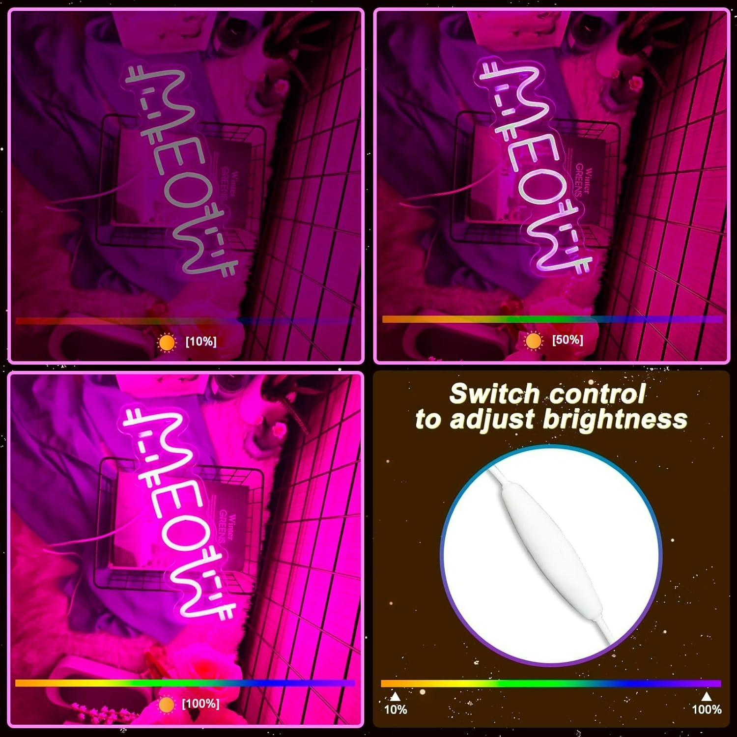 Meow Neon Sign Cat USB Powered - đánh giá và giá Lighting Decor Home