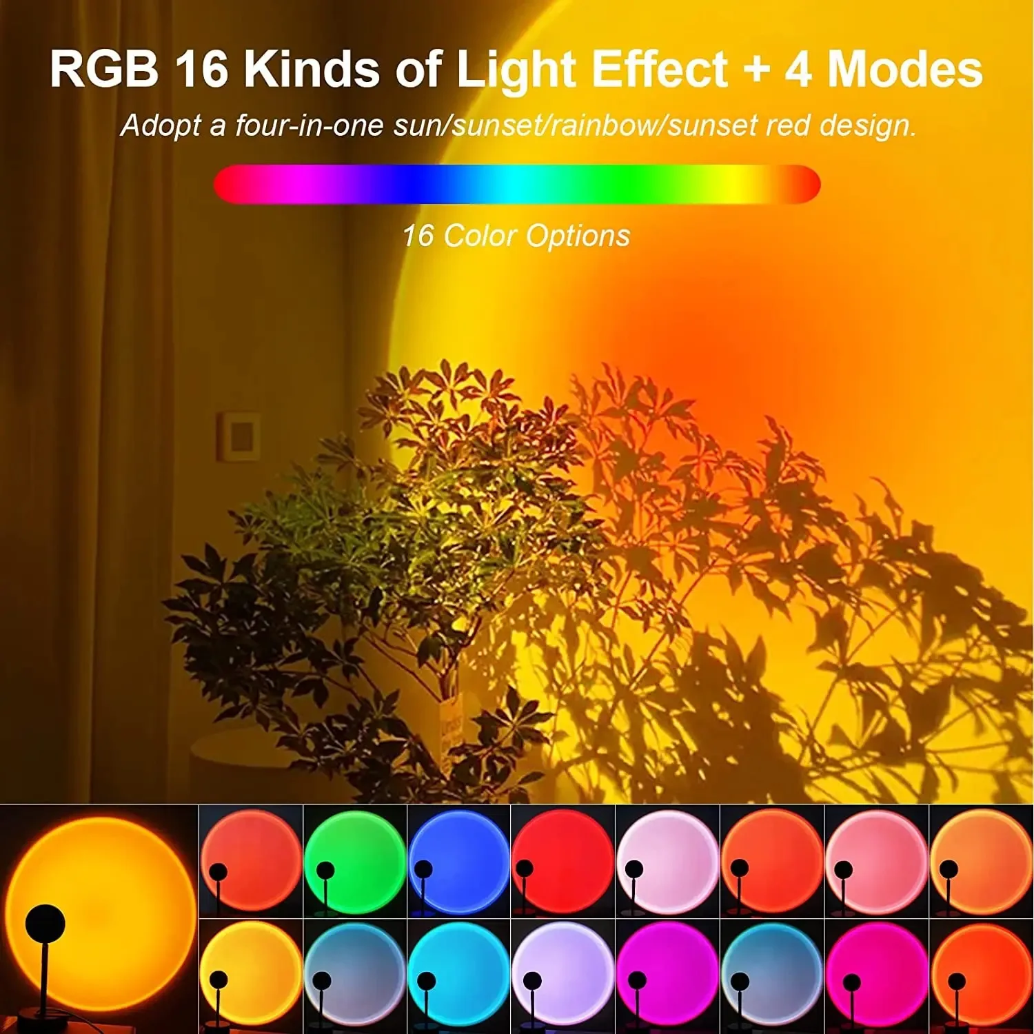 16 Color Sunset Lamp,RGB Mood  - đánh giá và giá Sunset Lamp Projection