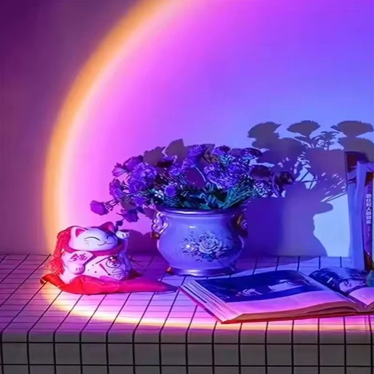 LED Rainbow Sunset Projection  - đánh giá và giá Sunset Lamp Projection