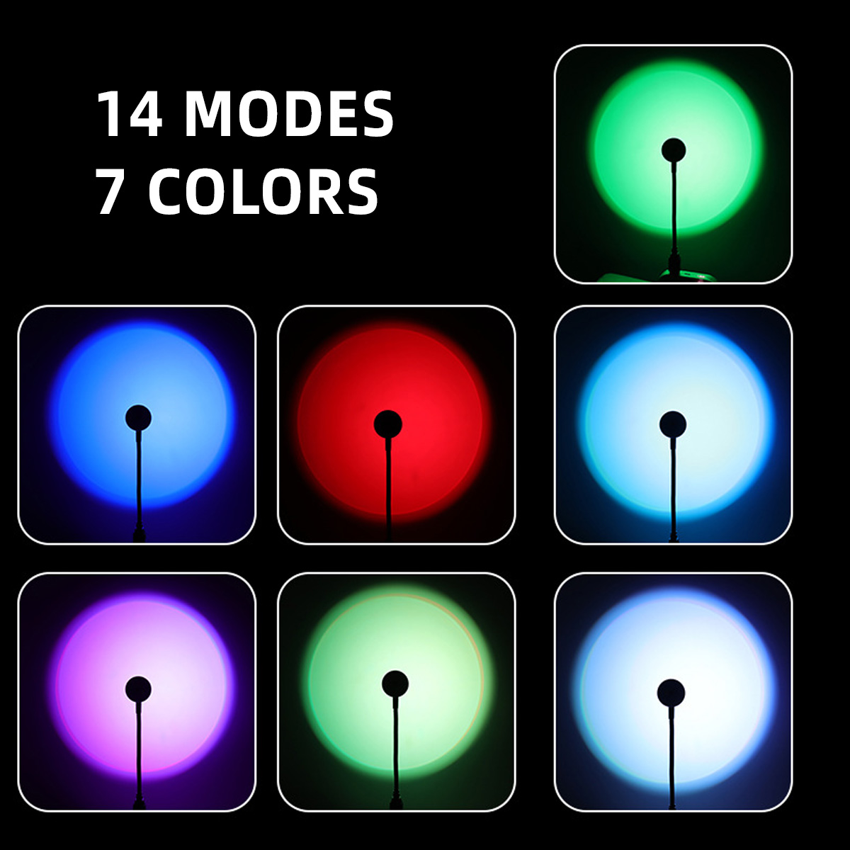 LED Rainbow Sunset Projection  - đánh giá và giá Sunset Lamp Projection